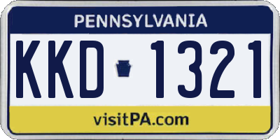 PA license plate KKD1321