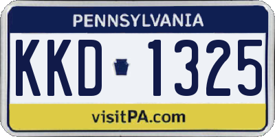 PA license plate KKD1325