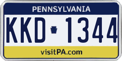 PA license plate KKD1344