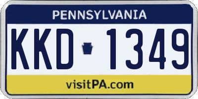 PA license plate KKD1349