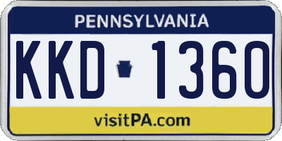 PA license plate KKD1360