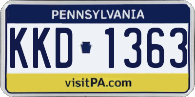 PA license plate KKD1363
