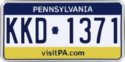 PA license plate KKD1371