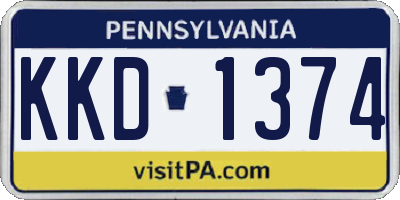 PA license plate KKD1374