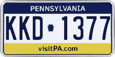 PA license plate KKD1377