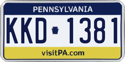 PA license plate KKD1381