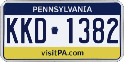 PA license plate KKD1382