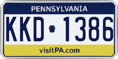 PA license plate KKD1386