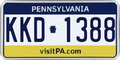 PA license plate KKD1388