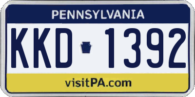 PA license plate KKD1392