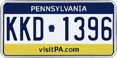 PA license plate KKD1396