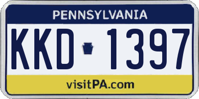 PA license plate KKD1397