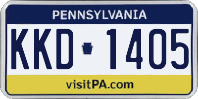 PA license plate KKD1405