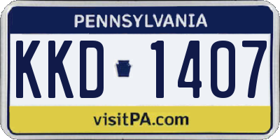PA license plate KKD1407