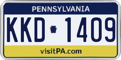 PA license plate KKD1409