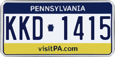 PA license plate KKD1415