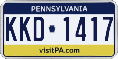 PA license plate KKD1417