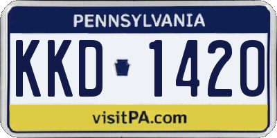 PA license plate KKD1420