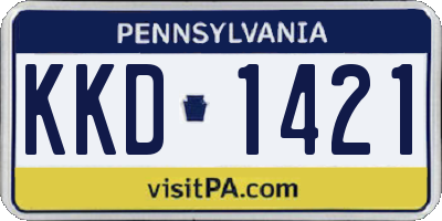 PA license plate KKD1421