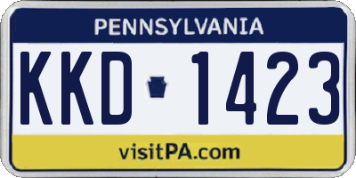PA license plate KKD1423