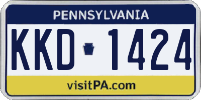 PA license plate KKD1424