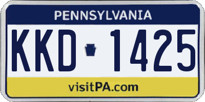 PA license plate KKD1425