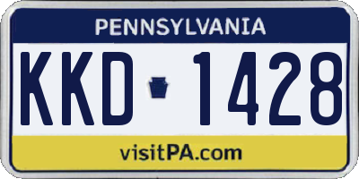 PA license plate KKD1428