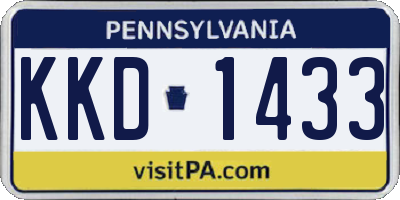 PA license plate KKD1433