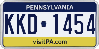 PA license plate KKD1454