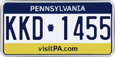 PA license plate KKD1455
