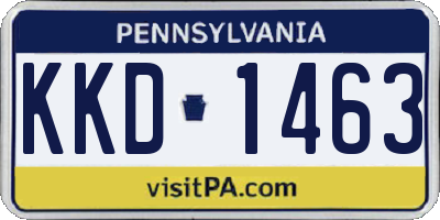 PA license plate KKD1463
