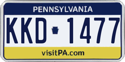 PA license plate KKD1477