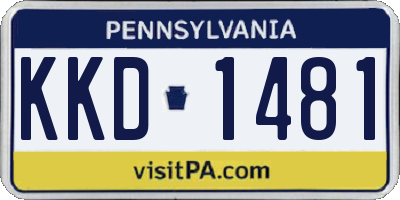 PA license plate KKD1481