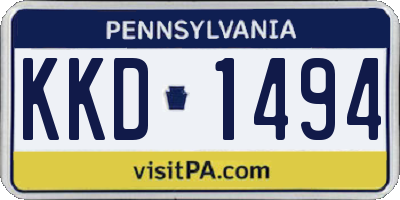 PA license plate KKD1494