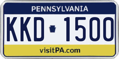 PA license plate KKD1500
