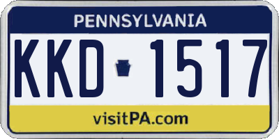 PA license plate KKD1517