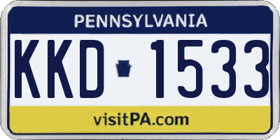 PA license plate KKD1533