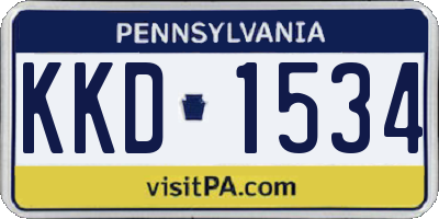 PA license plate KKD1534