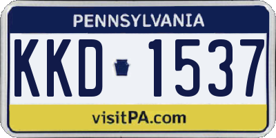 PA license plate KKD1537