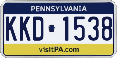 PA license plate KKD1538