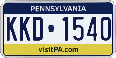 PA license plate KKD1540