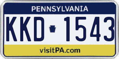 PA license plate KKD1543