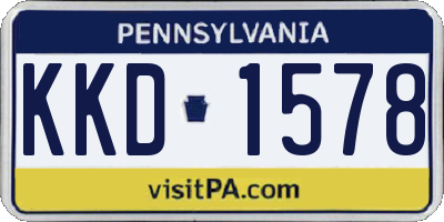 PA license plate KKD1578