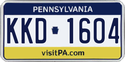 PA license plate KKD1604