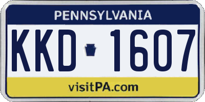 PA license plate KKD1607