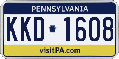 PA license plate KKD1608