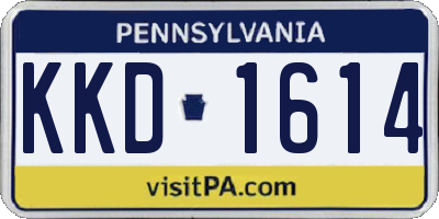 PA license plate KKD1614