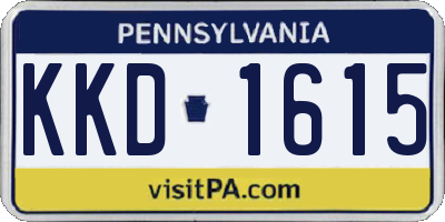 PA license plate KKD1615