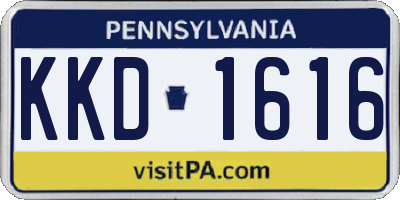 PA license plate KKD1616