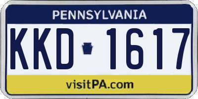 PA license plate KKD1617
